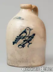 J. & E. Norton, J. & E. NORTON / BENNINGTON VT One-Gallon Stoneware Bird Jug, c1855, c1855, Stoneware