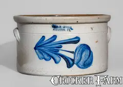 Evan R. Jones, EVAN R. JONES / PITTSTON, PA Stoneware Cake Crock, circa 1875, circa 1875, Stoneware