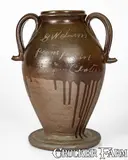 Gw Dunn, Exceptional "GW Dunn / Pumpkin Center," Putnam County, TN Stoneware Vase: "I Want You for My Master", circa 1880-1920, Stoneware