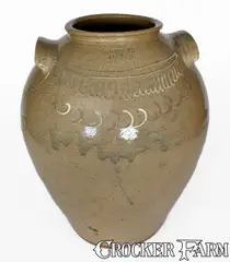 Winthrop Chandler, Rare Large-Sized CHANDLER / MAKER (Thomas Chandler, Edgefield District, SC) Stoneware Jar, circa 1850, Stoneware