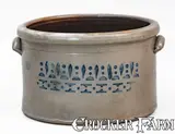 Southern Stoneware, Rare SOUTHERN / STONEWARE / POTTERY (Donaghho, Parkersburg, WV) Cake Crock, late 19th century, Stoneware