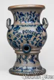 Johann Georg de Hamilton, Highly Important "WM POWERS" Stoneware Pedestal Water Cooler, J. HAMILTON / BEAVER, PA, circa 1845, Stoneware