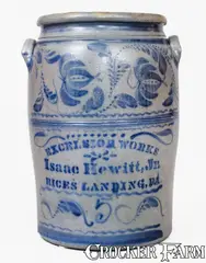Excelsior Works, Exceptional EXCELSIOR WORKS / Isaac Hewitt, Jr. / RICES LANDING, PA Stoneware Jar, circa 1875, Stoneware