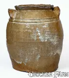 David Drake, Rare Rutile Decorated Stoneware Jar w/ Incised Horseshoe att. David Drake, Edgefield District, SC, c1852-53, c1852-53, Stoneware