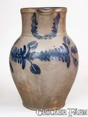 A. & J. H. Rhoads, Extremely Rare A. & J. H. RHOADS / MIDDLEBURY / OHIO Three-Gallon Stoneware Pitcher, Female Pottery Owner, mid 19th century, Stoneware