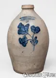 Cowden & Wilcox, 2 Gal. COWDEN & WILCOX / HARRISBURG, PA Stoneware Jug w/ Floral Decoration, circa 1865, Stoneware