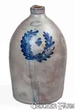 Sam'l I Irvine, SAM'L. I. IRVINE / NEWVILLE, PA Stoneware Jug w/ Wreath Decoration, c1865, c1865, Stoneware