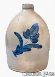 A.L. Hyssong, 2 Gal. A. L. HYSSONG / BLOOMSBURG, PA Stoneware Jug w/ Floral Decoration, circa 1891-1914, Stoneware