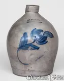 J. F. Ack & Bro, 1 Gal. J. F. ACK & BRO. / MOORESBURG, PA Stoneware Jug w/ Floral Decoration, early 20th century, Stoneware
