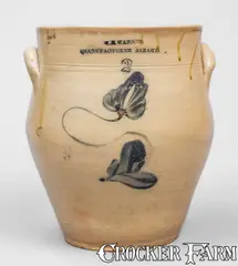 Rare W. E. WARNER / MANUFACTURER / ALBANY, New York Stoneware Jar by W. E. Warner, mid 19th century, Stoneware, sold Nov 2025