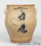 W. E. Warner, Rare W. E. WARNER / MANUFACTURER / ALBANY, New York Stoneware Jar, mid 19th century, Stoneware