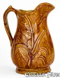 S. Risley, Rare S. RISLEY / NORWICH, Connecticut Rockingham-Glazed Stoneware Corn Pitcher, circa 1850-1875, Stoneware