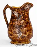 S. Risley, Exceptional S. RISLEY / NORWICH, CT Slip-Decorated Stoneware Corn Pitcher, circa 1850-1875, Stoneware