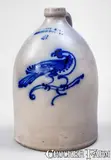 J. Norton & Co., Very Rare J. NORTON & CO. / BENNINGTON VT Stoneware Jug w/ Cobalt Pheasant on Branch Decoration, circa 1860, Stoneware