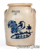 J. & E. Norton, Rare 1 1/2 Gal. J. & E. NORTON / BENNINGTON, VT Stoneware Jar w/ Rooster Scene