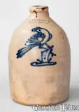 J. & E. Norton, Scarce J. & E. NORTON / BENNINGTON, VT Stoneware Bird Jug, c1855, c1855, Stoneware