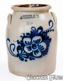 J. Norton & Co., 2 Gal. J. NORTON & CO. / BENNINGTON, VT Stoneware Jar w/ Floral Decoration, circa 1860, Stoneware