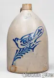 F. B. Norton Sons, 2 Gal. F. B. NORTON SONS / WORCESTER, MASS. Stoneware Jug w/ Dove Decoration, circa 1880, Stoneware