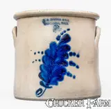F. B. Norton & Co, 2 Gal. F. B. NORTON & CO. / WORCESTER, MASS. Stoneware Crock w/ Foliate Decoration, circa 1858-1877, Stoneware