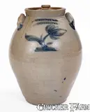 L. Norton & Co., L. NORTON & CO. / BENNINGTON Stoneware Jar w/ Floral Decoration, c1823-28, c1823-28, Stoneware
