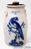 J. Norton & Co., Exceptional 4 Gal. J. NORTON & CO. / BENNINGTON, VT Stoneware Pheasant Churn, circa 1860, Stoneware