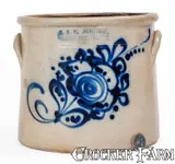 J. & E. Norton, J. & E. NORTON / BENNINGTON, VT Stoneware Crock w/ Floral Decoration