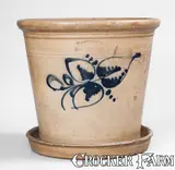Haxstun & Co., Scarce Large-Sized HAXSTUN & CO. / FORT EDWARD, NY Stoneware Flowerpot, circa 1875, Stoneware