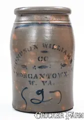 Thompson & Williams, THOMPSON & WILLIAMS / MORGANTOWN, W. VA Stoneware Jar, circa 1875, Stoneware