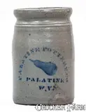 Palatine Pottery, PALATINE POTTERY / PALATINE, W. VA Stoneware Canning Jar w/ Stenciled Pear, circa 1875, Stoneware