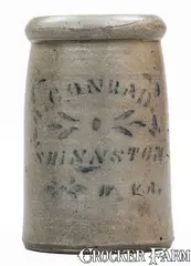 A. Conrad, A. CONRAD / SHINNSTON, W. VA Stenciled Stoneware Jar, circa 1880, Stoneware
