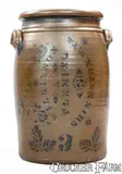 Wilkinson & Fleming, Rare 3 Gal. WILKINSON & FLEMING / SHINNSTON, W. VA. Stoneware Jar w/ Sideways Stencil, circa 1875, Stoneware