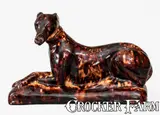 John W. Bell, Extremely Rare JOHN W. BELL / Waynesboro, Pa. Whippet Dog Figure, circa 1880, circa 1880, Redware