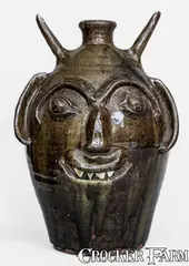 B.B. Craig, Large-Sized B.B. CRAIG / VALE, N.C. Stoneware Devil Jug, early fourth quarter 20th century, Stoneware