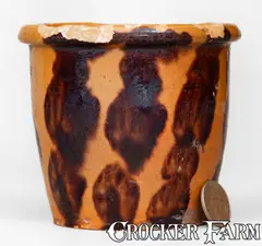 Solomon Miller, Rare "Solomon Miller / May 14, 1881" Adams County, PA Redware Flowerpot, 1881, Redware