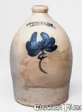 Cowden & Wilcox, 1 Gal. COWDEN & WILCOX / HARRISBURG, PA Stoneware Jug w/ Floral Decoration