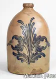 M. & T. Miller, 3 Gal. M. & T. MILLER / NEWPORT, PA Stoneware Jug w/ Floral Decoration