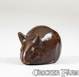 W Pfeifer, Extremely Rare Utica, NY Stoneware Toy Mouse Figure, "W Pfeifer / Nov 2 1891", 1891, Stoneware