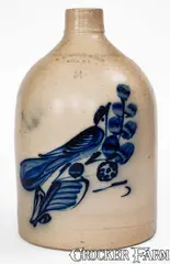 N.A. White & Son, 3 Gal. N. A. WHITE & SON / UTICA, NY Stoneware Bird Jug, c1885, c1885, Stoneware