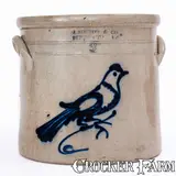 J. Norton & Co., 3 Gal. J. NORTON & CO. / BENNINGTON, VT Stoneware Bird Crock, circa 1860, Stoneware