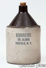 Kronkine, Rare KRONKINE / DR. CLARIS / BUFFALO, NY Stoneware Veterinary / Horse Medicine Jug, early 20th century, Stoneware