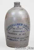 Horkheimer Bros, HORKHEIMER BROS. / WHEELING, W. VA Stoneware Stenciled Advertising Jug, circa 1875, Stoneware