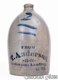 T. Anderson, T. ANDERSON / ANDERSON'S LANDING, W. VA Stoneware Jug, c1875, c1875, Stoneware