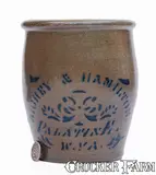 Richey & Hamilton, Half-Gallon RICHEY & HAMILTON / PALATINE, W. VA Stoneware Cream Jar