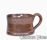 Cairo is my Home, Rare Stoneware Frog Mug Inscribed "Cairo is my Home / Anna, Ill 1889", 1889, Stoneware