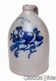 J. Norton & Co., Fine J. NORTON & CO. / BENNINGTON, VT Stoneware Jug w/ Bold Double Bird Decoration