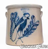 F. B. Norton & Co, Exceptional 6 Gal. F. B. NORTON & CO. / WORCESTER, MASS. Parrot Crock by Potter Andrew Person, circa 1870, Stoneware