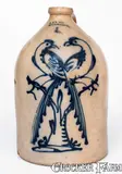 J. & E. Norton, Rare and Fine J. & E. NORTON / BENNINGTON, VT 3 Gal. Stoneware Jug w/ Double Pheasant Decoration, circa 1855, Stoneware