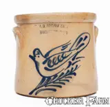 F. B. Norton Sons, F. B. NORTON SONS / WORCESTER, MASS. Stoneware Crock w/ Dove Decoration, circa 1880, Stoneware