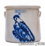 F. B. Norton & Co, 3 Gal. F. B. NORTON & CO. / WORCESTER, MASS. Stoneware Crock w/ Parrot Decoration, circa 1858-1877, Stoneware