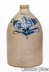 J. & E. Norton, 3 Gal. J. & E. NORTON / BENNINGTON VT Stoneware Jug, c1855, c1855, Stoneware